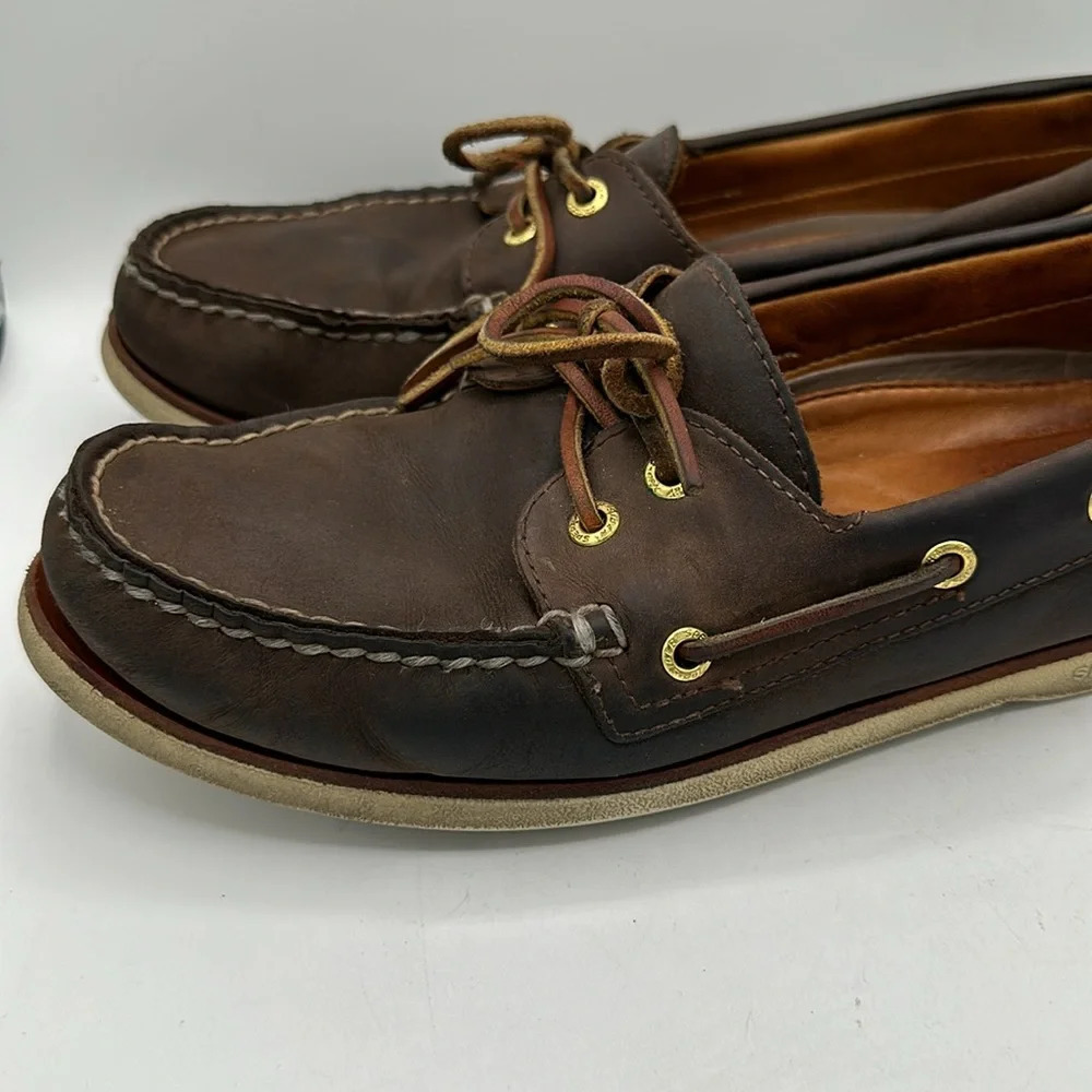 Sperry Top-Sider men’s chocolate brown boat shoes, size 10M - Picture 6 of 12